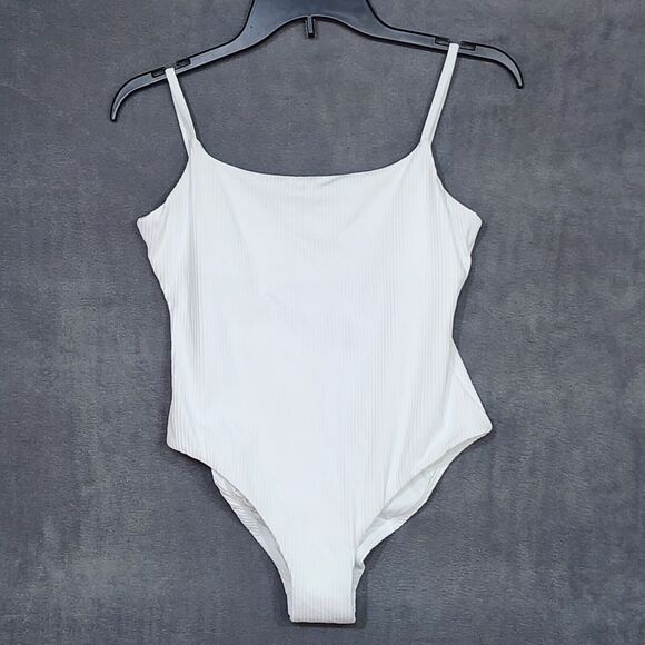 Andie Swim Swimsuit The Jetties One Piece Ribbed White Style AO392 Small - Picture 1 of 6